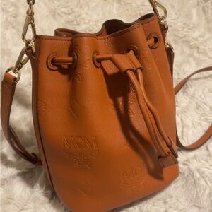 MCM Brown Leather Crossbody Bag